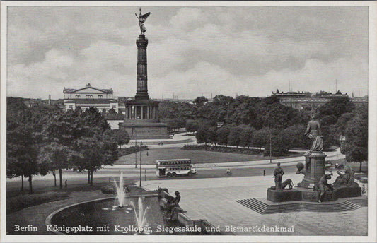 Germany Postcard: Berlin, Königsplatz mit Krolloper, Siegessäule... XT1049