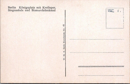 Germany Postcard: Berlin, Königsplatz mit Krolloper, Siegessäule... XT1049