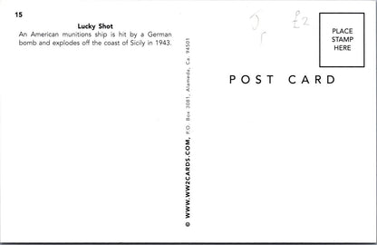 Military Postcard-Lucky Shot,Destruction of SS Robert Rowan,American Ship XT1075