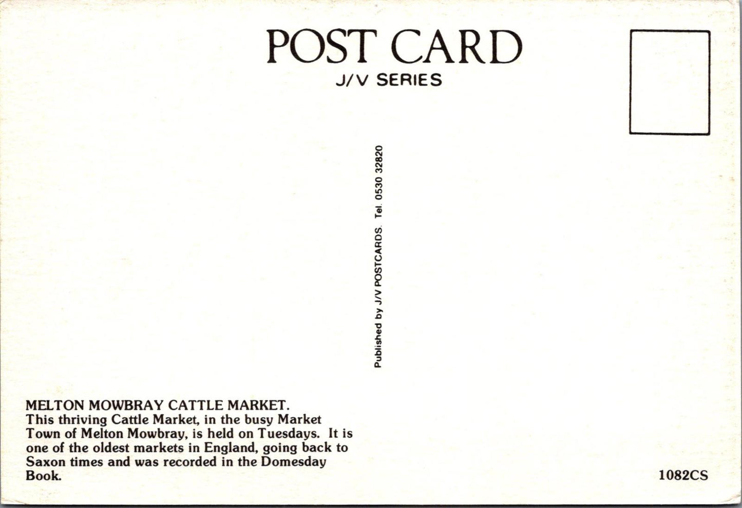 Leicestershire Postcard: Melton Mowbray Cattle Market  XT1644