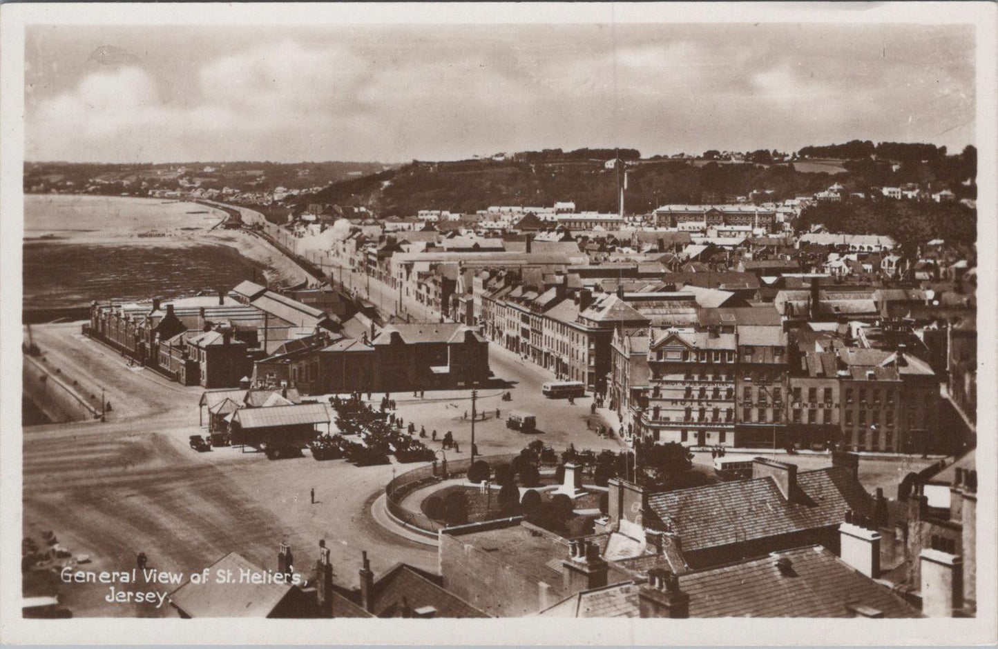 Jersey postcard: General View of St Helier Weighbridge and Esplanade  XT1463