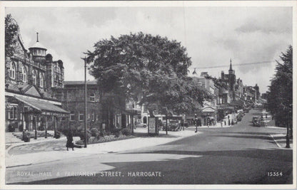 Yorkshire Postcard: Royal Hall & Parliament Street Harrogate  XT1469