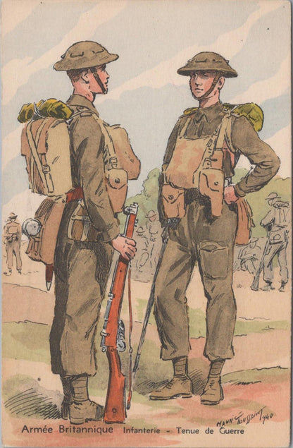 Military Postcard - British Infantry Battle Dress by Maurice Toussaint  XT1477