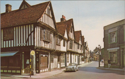 Suffolk Postcard: Silent Street, Ipswich Historic Timber Buildings, 1960s XT1479