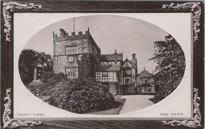 Lancashire Postcard: Turton Tower Near Bolton, Oval View, Early 1900s XT1509