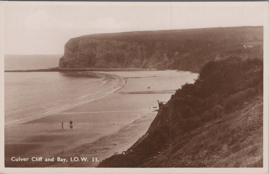 Isle of Wight Postcard: Culver Cliff and Bay Early 1900s, RP - XT1513