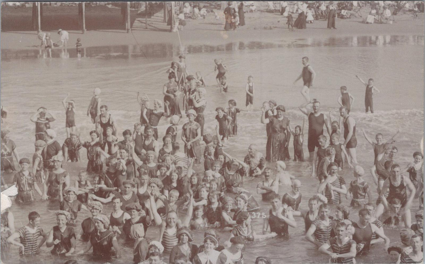 South Africa Postcard -Durban Beach in 1912. Swimming Costumes, Bathing XT1522