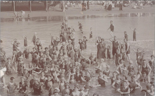 South Africa Postcard -Durban Beach in 1912. Swimming Costumes, Bathing XT1522