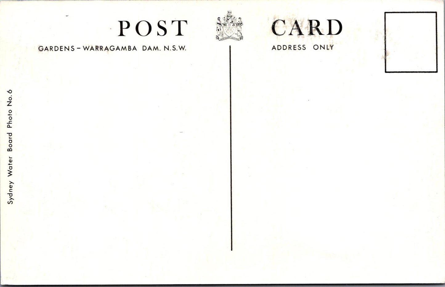Australia Postcard: Gardens Warragamba Dam, Sydney Water Board XT1527