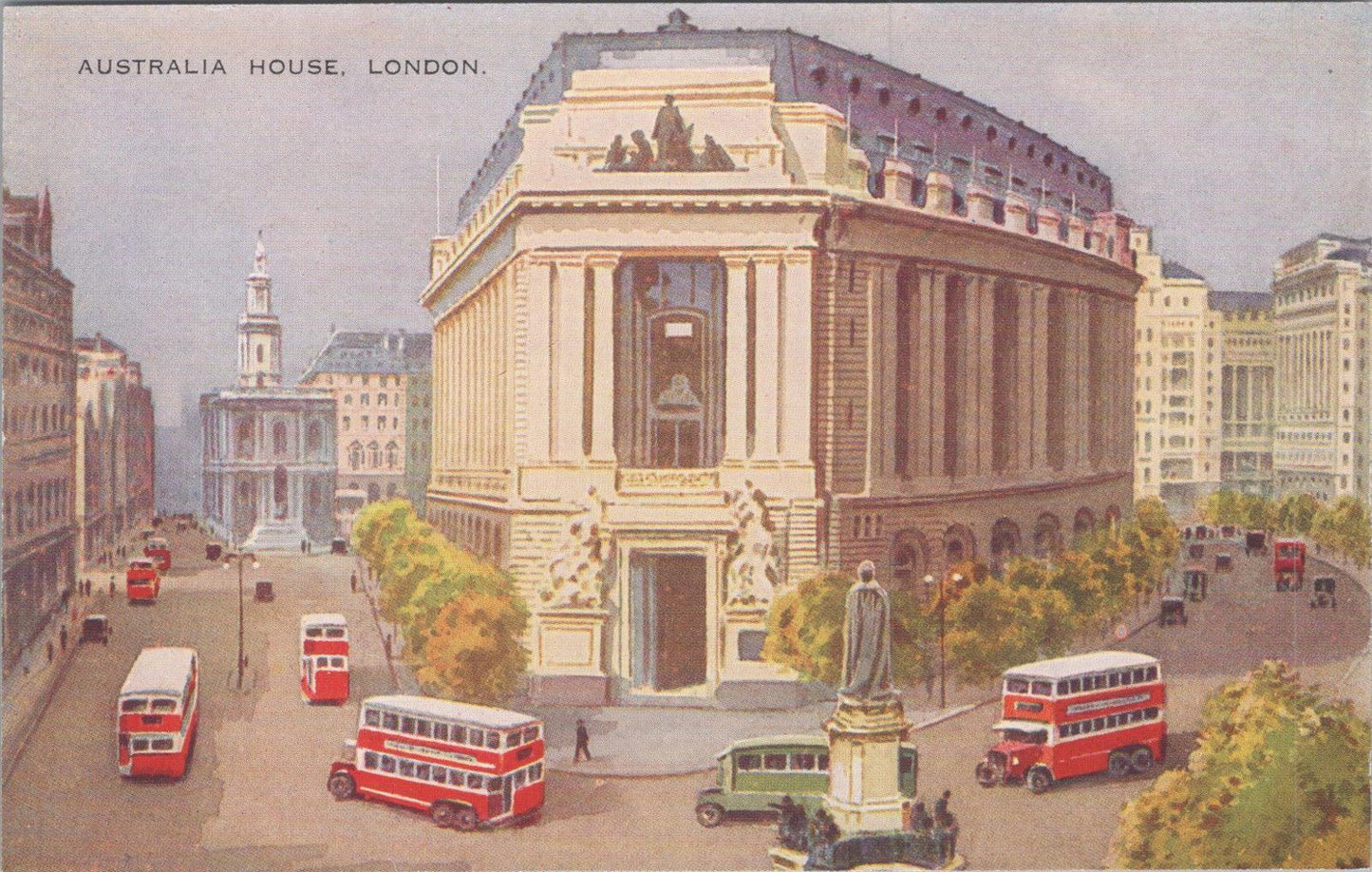 London Postcard: Australia House, The Strand, Watercolour-Style   XT1537