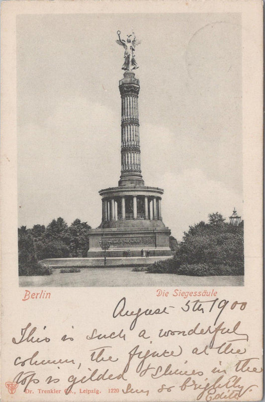 Germany Postcard: Berlin, Die Siegessäule, Victory Column, 1900 -  XT1549