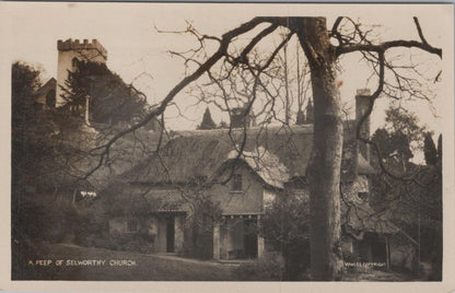Somerset Postcard: A Peep of Selworthy Church, All Saints Church  XT1554