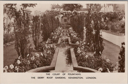 London Postcard: Derry Roof Gardens Court of Fountains Kensington  XT2947