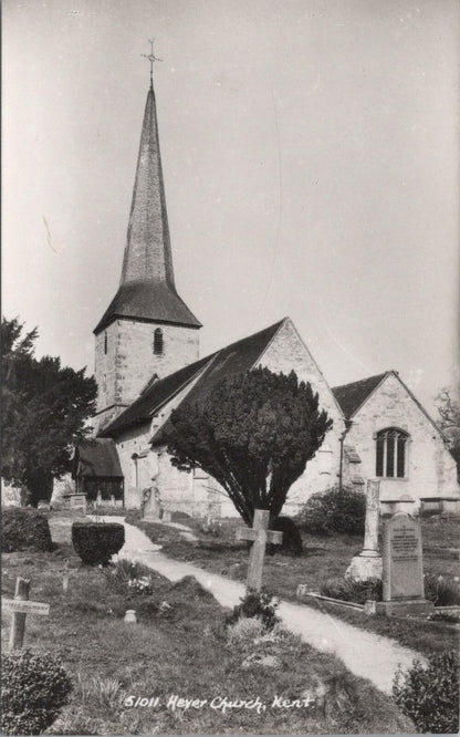 Kent Postcard: 12th century St Peter's Church, Hever. The Graveyard  XT2967