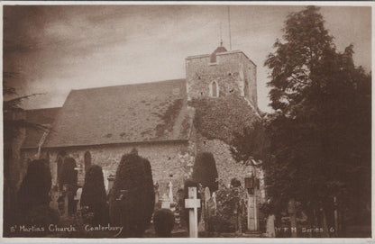 Kent Postcard: Canterbury St Martins Church, Wheeler Fisk Moore 1920s XT2970