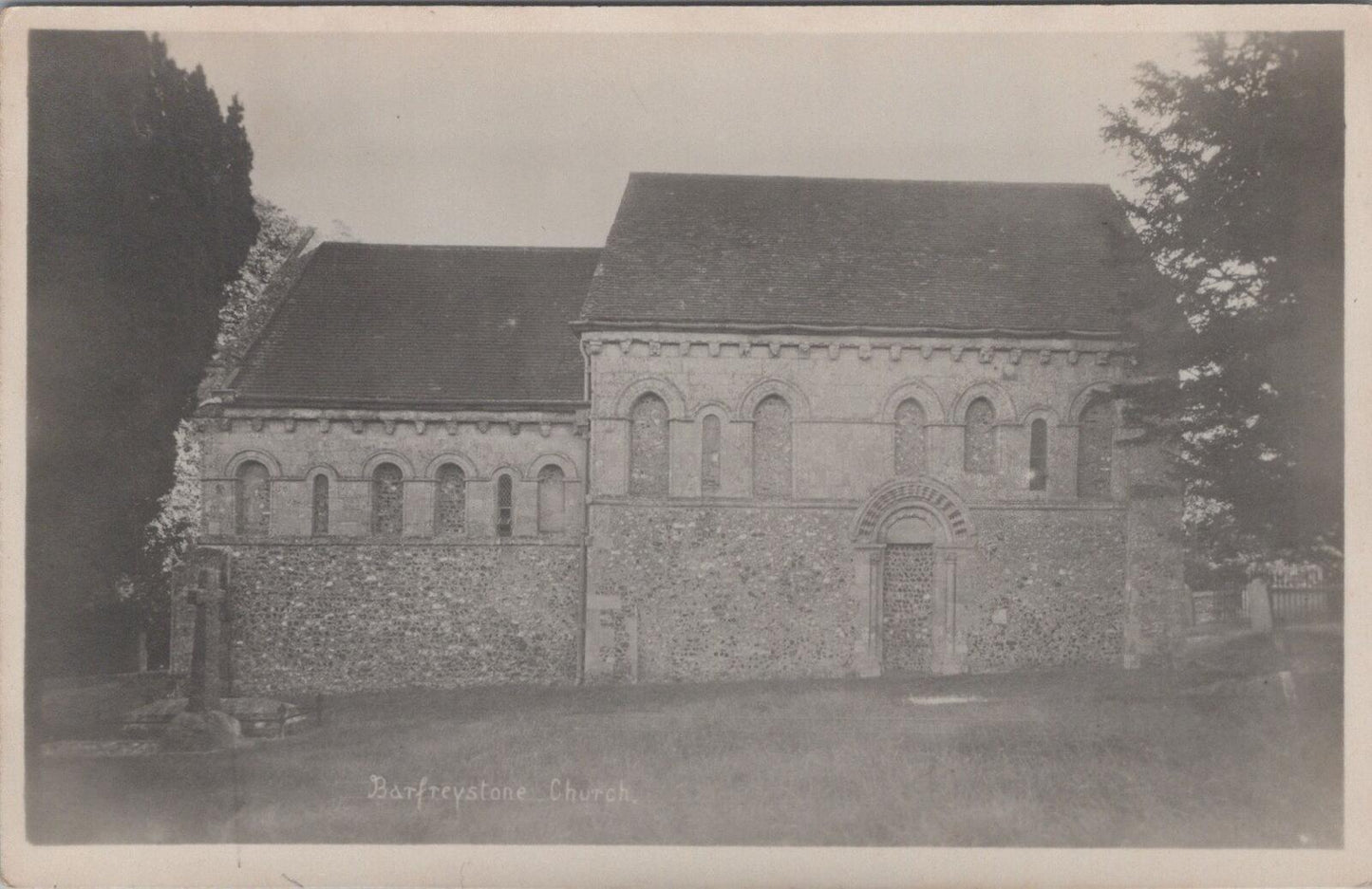 Kent Postcard: Barfrestone St Nicholas Norman Church 12th Century RPPC XT2972