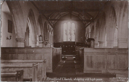 Kent Postcard: Brookland St Augustine 18th Century Box Pews Interior 1915 XT2973