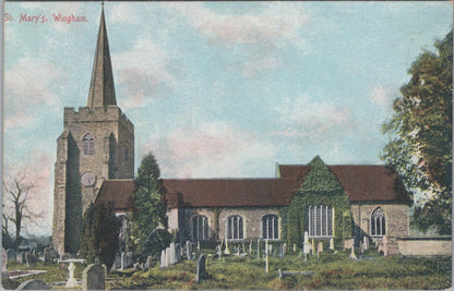 Kent Postcard: Wingham St Mary 13th Century College Church 1900s Litho XT2976