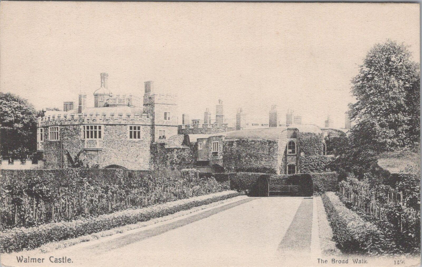 Kent Postcard: Walmer Castle Broad Walk Tudor Device Fortification 1910s  XT2979
