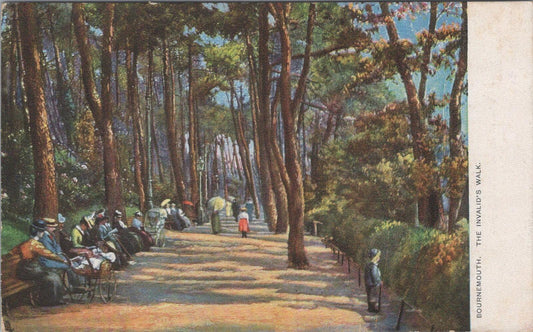 Dorset Postcard: Bournemouth Invalids Walk Central Gardens 1910s Litho XT2983