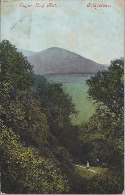 Kent Postcard: Folkestone, Sugar Loaf Hill, Landscape 1910, Litho XT2985