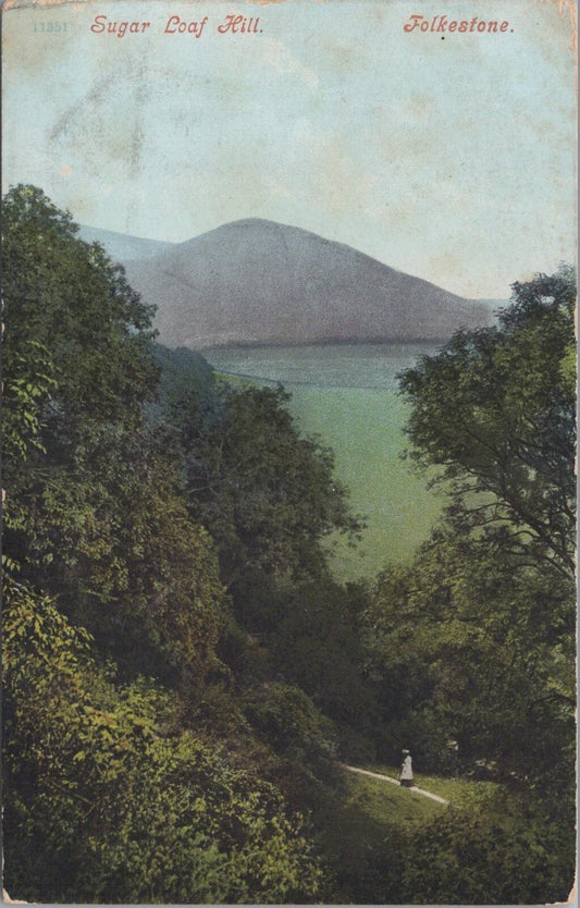 Kent Postcard: Folkestone, Sugar Loaf Hill, Landscape 1910, Litho XT2985