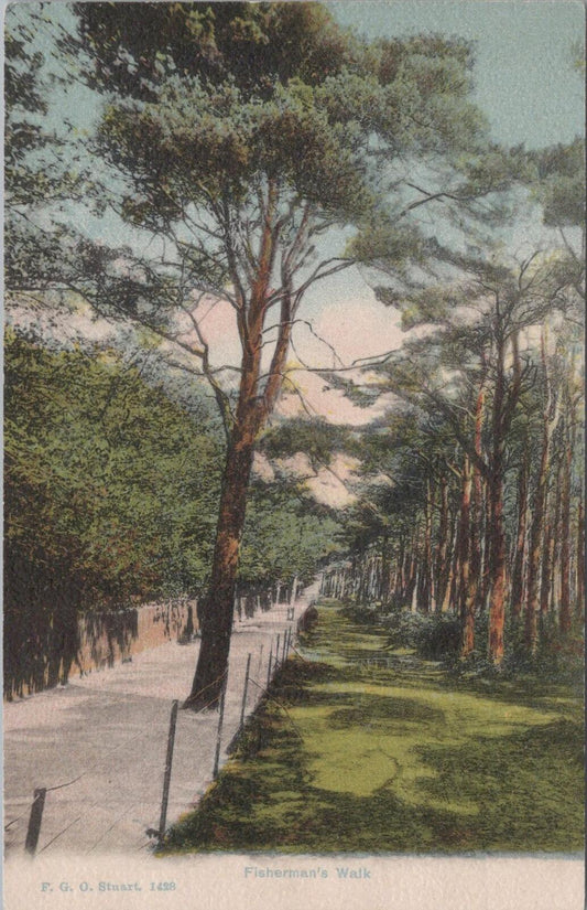 Dorset Postcard: Bournemouth Fisherman's Walk Southbourne Trees Litho XT2992