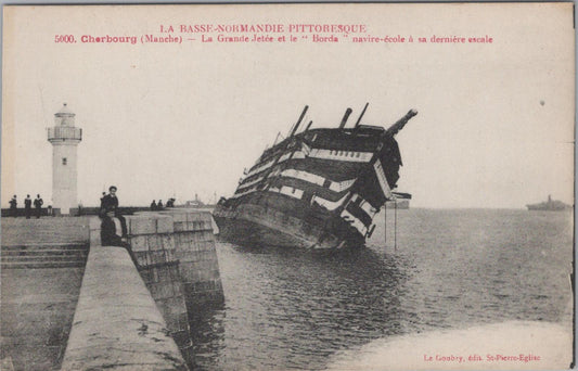 Naval History Postcard - French Naval School Ship Borda, Cherbourg, France XT358