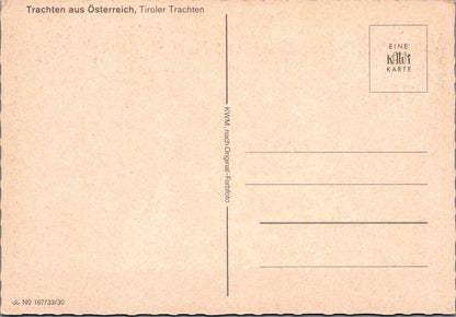 Austria Postcard: Tiroler Trachten Traditional Tyrol Folk Costumes Chrome XT2746