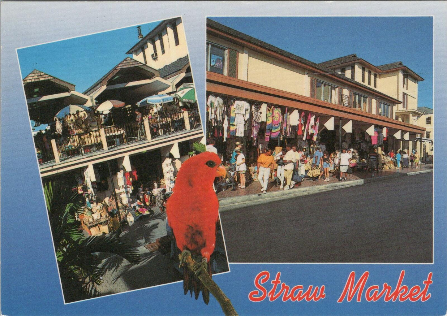 The Bahamas Postcard: Nassau Straw Market Souvenirs Plaited Straw Chrome XT2747