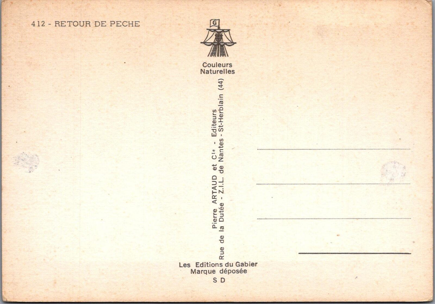 France Postcard: Retour De Peche Fishing Boat Return Coastal Port Chrome XT2749