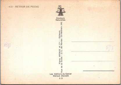 France Postcard: Retour De Peche Fishing Boat Return Coastal Port Chrome XT2749