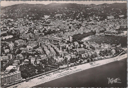 France Postcard: Cannes Vue Aerienne La Plage Du Midi Le Suquet Port RPPC XT2750