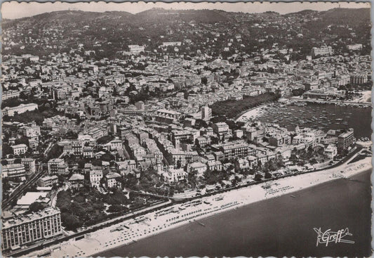 France Postcard: Cannes Vue Aerienne La Plage Du Midi Le Suquet Port RPPC XT2750