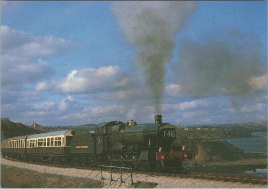 Devon Postcard: Torbay and Dartmouth Railway Waterside Steam Train Chrome XT2754