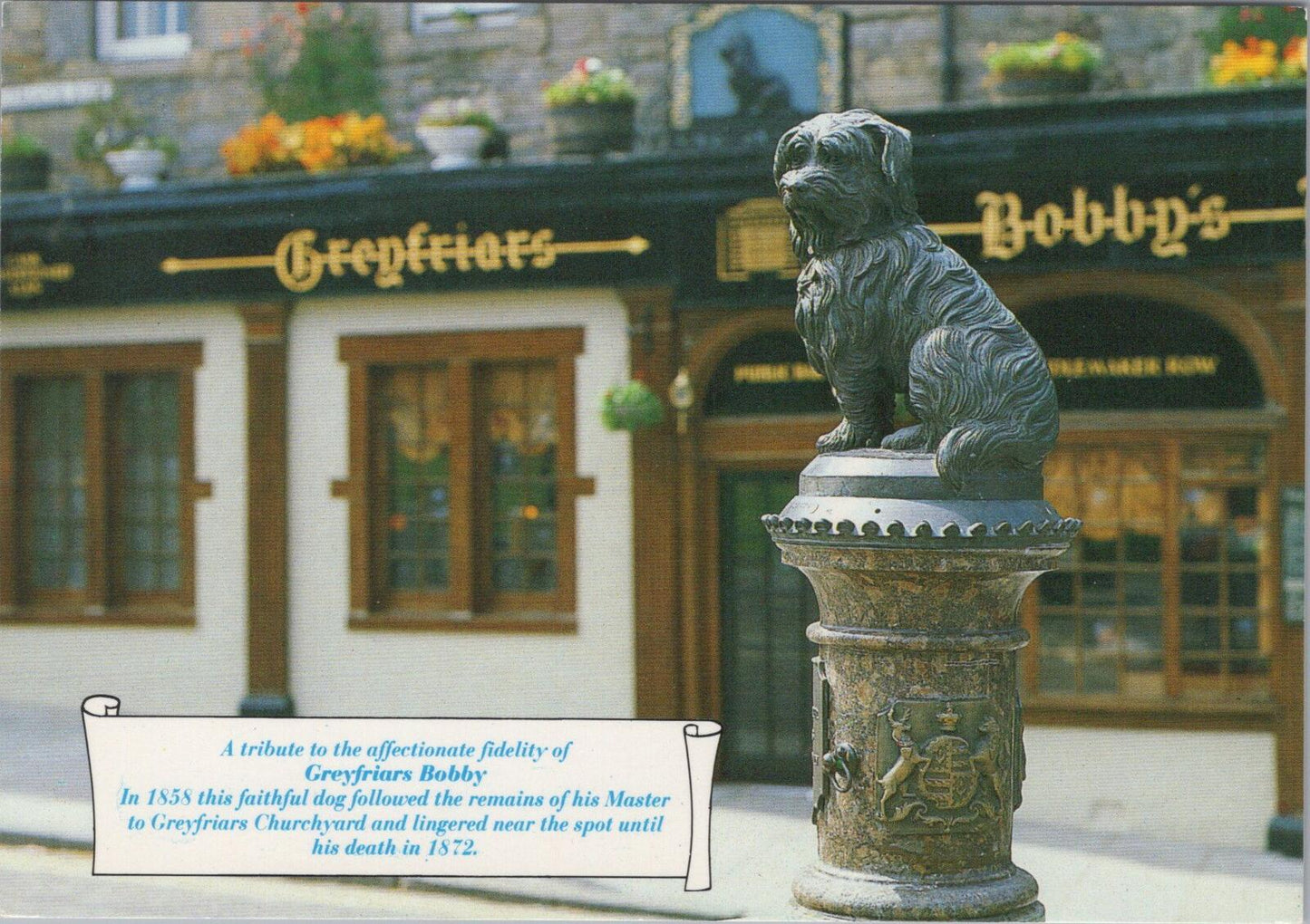 Scotland Postcard: Edinburgh Greyfriars Bobby Statue Faithful Dog Chrome XT2755