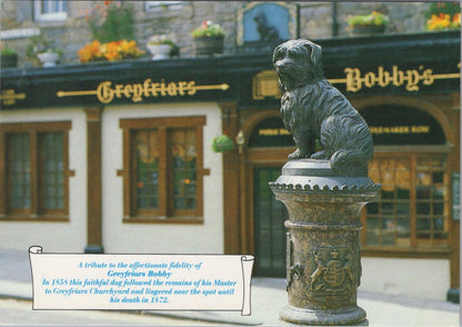 Scotland Postcard: Edinburgh Greyfriars Bobby Statue Faithful Dog Chrome XT2755