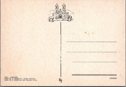 Peru Postcard: Lima Paseo De La Republica Sheraton Hotel 1970s/1980s  XT2776