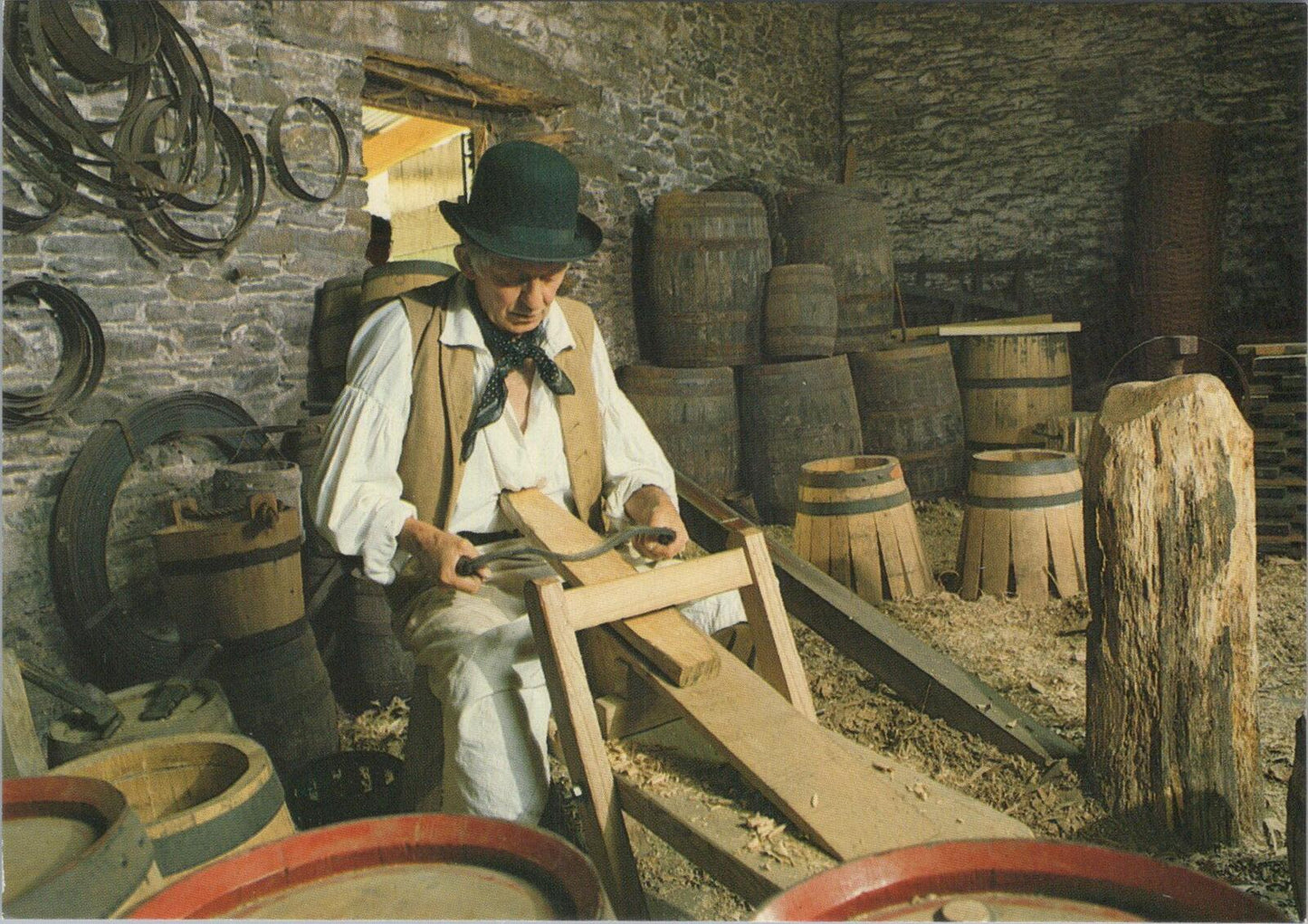 Devon Postcard: Morwellham Quay Open Air Museum Tavistock Cooper Workshop XT2783