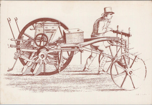 Suffolk Postcard: Garrett Son Corn Drill Victorian Farming Machinery XT2788