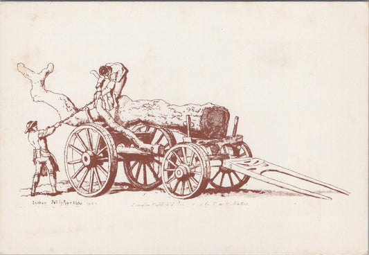 Industry Postcard: Loading Timber Wagon Old Carts Pyne Microcosm 1806 XT2791