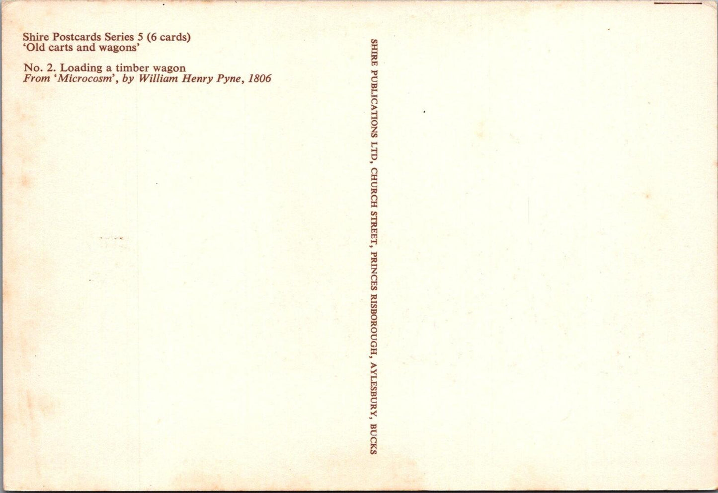 Industry Postcard: Loading Timber Wagon Old Carts Pyne Microcosm 1806 XT2791