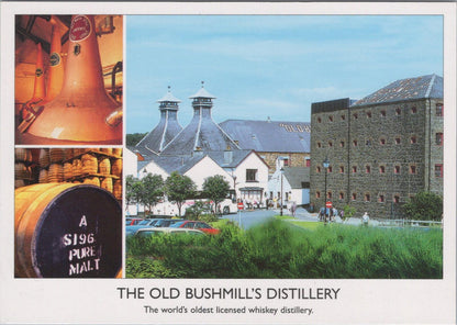 Antrim Postcard: Bushmills Whiskey Distillery Giants Causeway XT2795