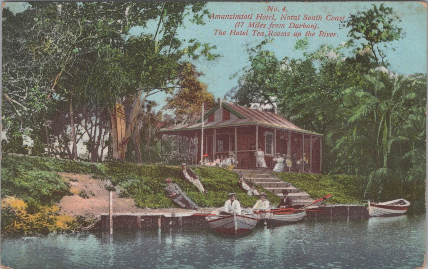 South Africa Postcard - Amanzimtoti Hotel Tea Rooms, near Durban   XT613