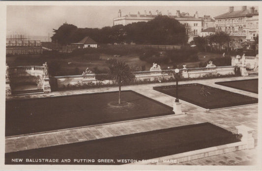 Somerset Postcard - New Balustrade and Putting Green, Weston-Super-Mare   XT621