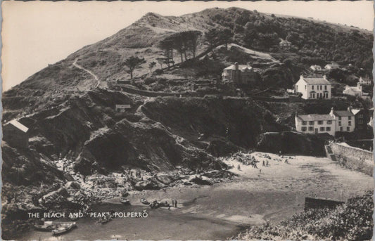 Cornwall Postcard - The Beach and "Peak", Polperro  XT626