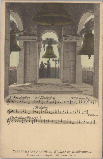 Denmark Postcard - Copenhagen City Hall Clock Tower, Musical Chimes XT637