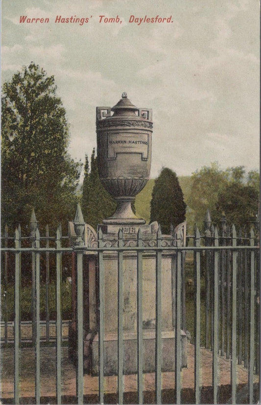 Gloucestershire Postcard - Tomb of Warren Hastings, Daylesford  XT646