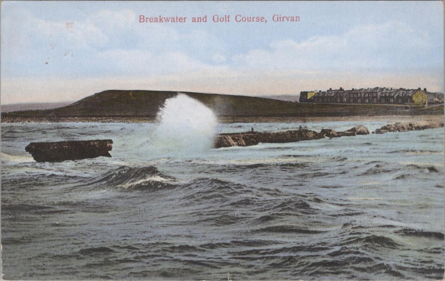 Scotland Postcard - Breakwater and Golf Course, Girvan, Ayrshire  XT699