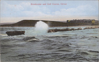 Scotland Postcard - Breakwater and Golf Course, Girvan, Ayrshire  XT699